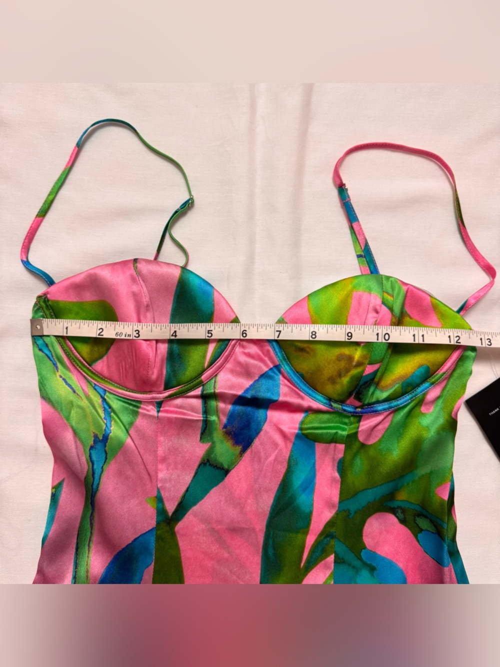 Retrofete Silvana Silk Dress in Jade Tropical Leaf - Picture 8 of 13